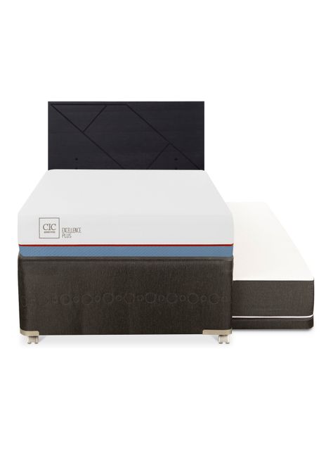 Diván Excellence Plus Black 1.5 Plazas Respaldo Villarrica Negro-2
