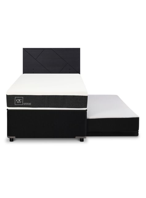 Diván Ortopedic Black 1.5 Plazas Respaldo Villarrica Negro-2