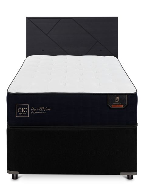 Diván Premium Black 1.5 Plazas Respaldo Villarrica Negro-2