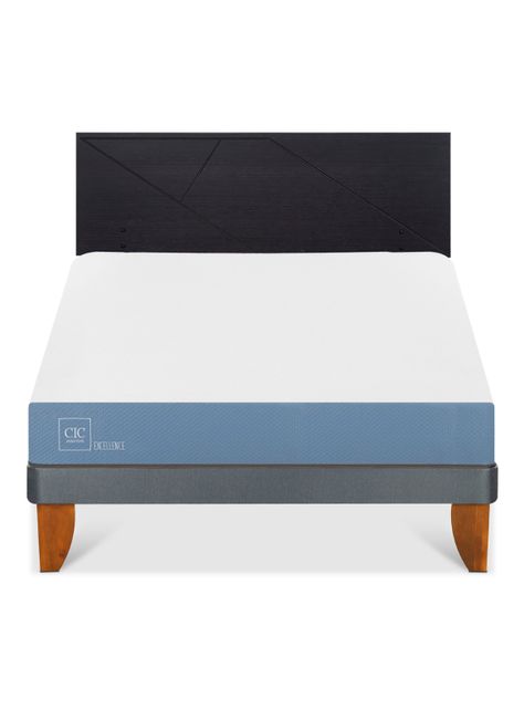 Cama Europea Excellence 2 Plazas x190 cm + Respaldo Villarrica Negro-2