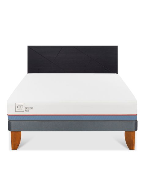Cama Europea Excellence Plus 2 Plazas + Respaldo Villarrica Negro-2