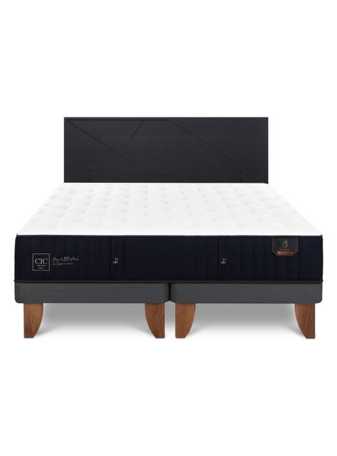 Cama Europea Premium King + Respaldo Villarrica Negro-2