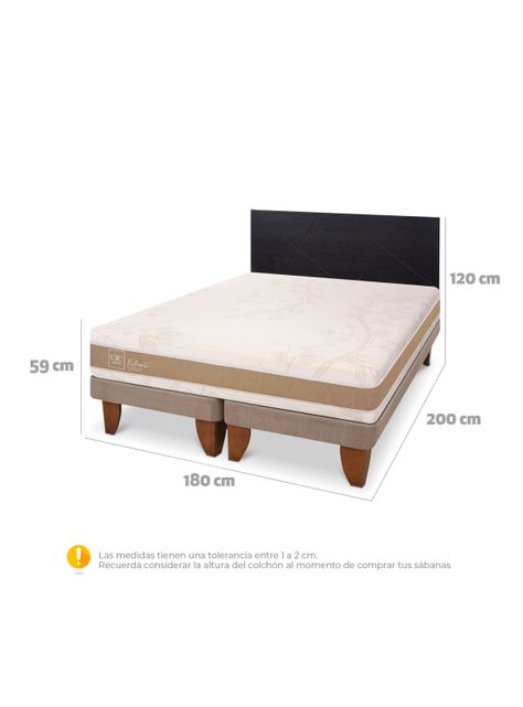 Cama Europea Rilassati Infinity King + Respaldo Villarrica Negro-1