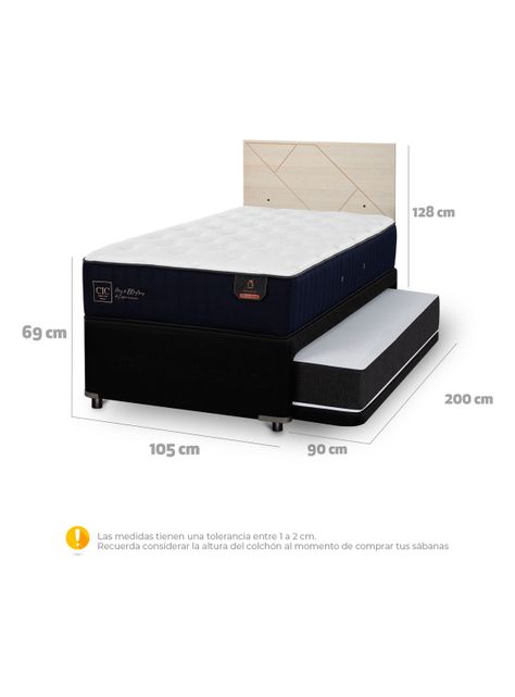 Diván Premium Black 1.5 Plazas Respaldo Villarrica Alpino-1