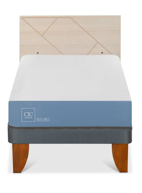 Cama Europea Excellence 1 Plaza x190 cm + Respaldo Villarrica Alpino-2