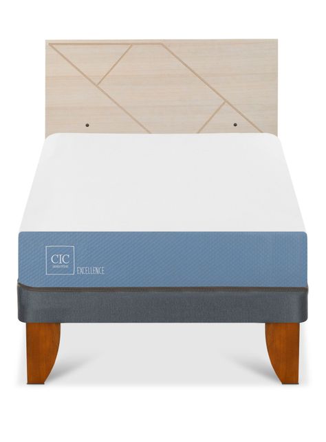 Cama Europea Excellence 1.5 Plazas x190 cm + Respaldo Villarrica Alpino-2