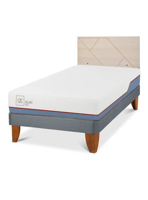 Cama Europea Excellence Plus 1.5 Plazas + Respaldo Villarrica Alpino-0