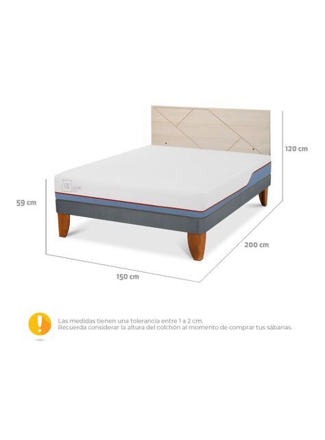 Cama Europea Excellence Plus 2 Plazas + Respaldo Villarrica Alpino-1