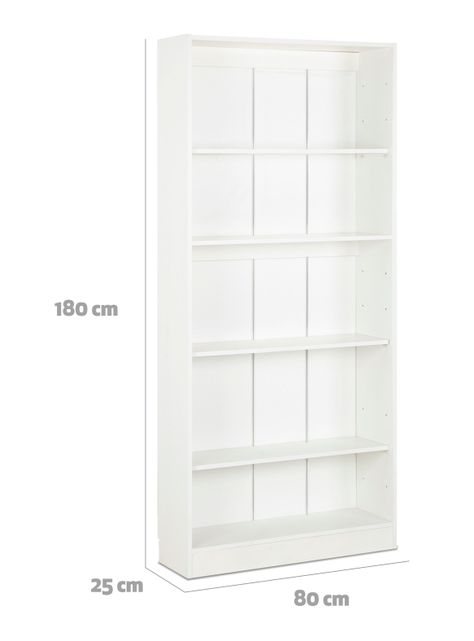 Librero Moscu 4 Repisas 80x180 cm Blanco-1