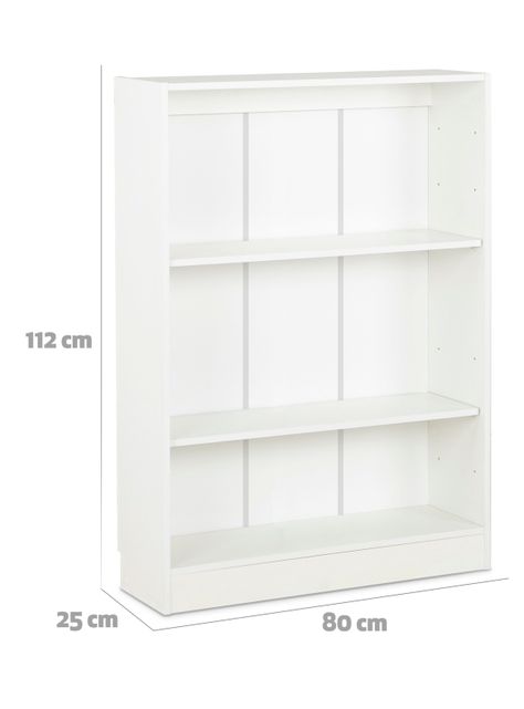 Librero Moscu 2 Repisas 80x112 cm Blanco-1
