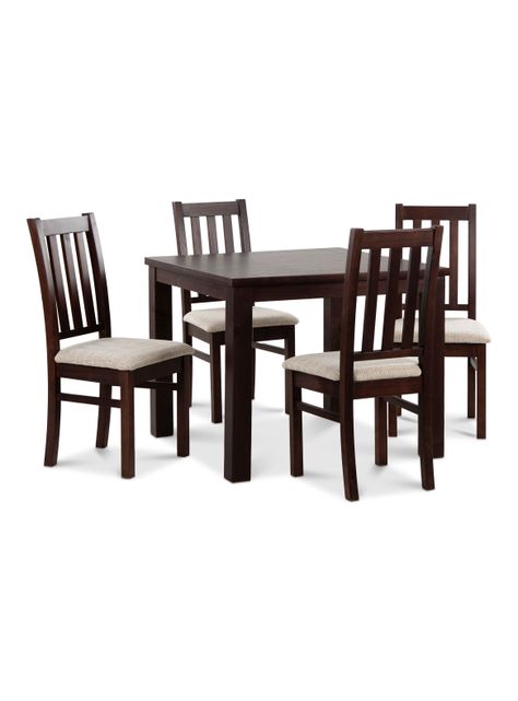 Juego Comedor Ñuble Cuadrado 4 Sillas Chocolate Beige-0