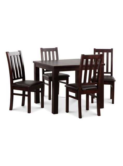 Juego Comedor Ñuble Cuadrado 4 Sillas Chocolate Pu-0