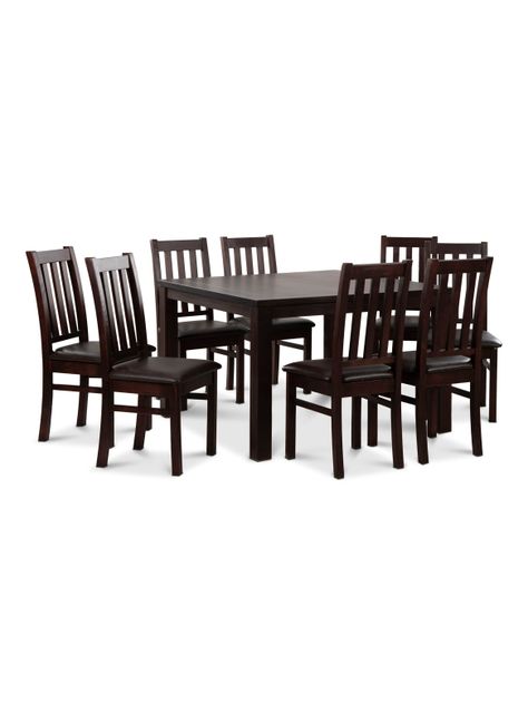 Juego Comedor Ñuble + 8 Sillas Chocolate PU-0