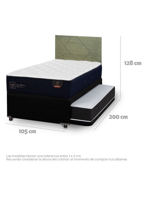 Diván Premium Black 1.5 Plazas Respaldo Villarrica Olivo-1