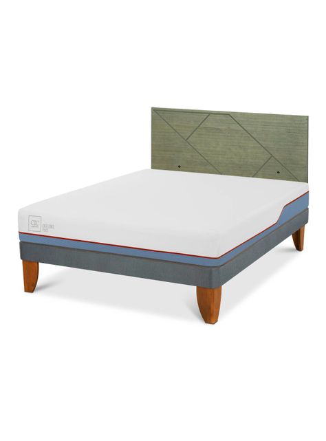 Cama Europea Excellence Plus 2 Plazas + Respaldo Villarrica Olivo-0
