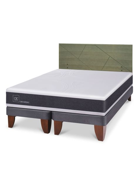 Cama Europea Ortopedic King + Respaldo Villarrica Olivo-0