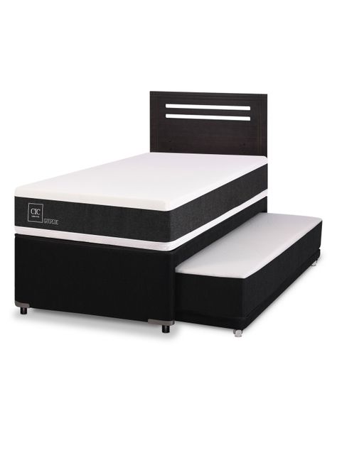 Diván Ortopedic Black 1.5 Plazas Respaldo Múnich Negro-0