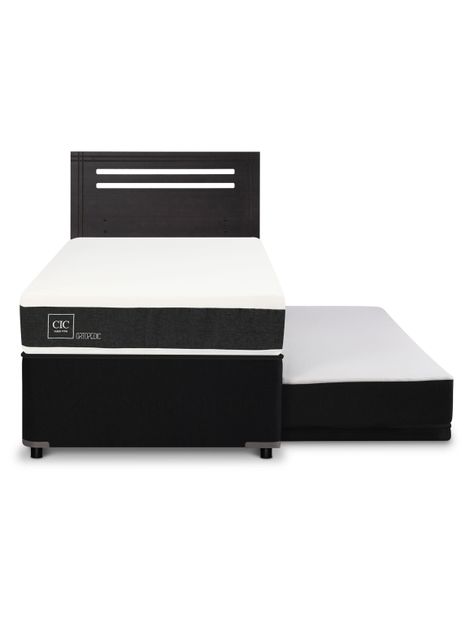 Diván Ortopedic Black 1.5 Plazas Respaldo Múnich Negro-2