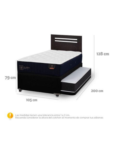 Diván Premium Black 1.5 Plazas Respaldo Múnich Negro-1