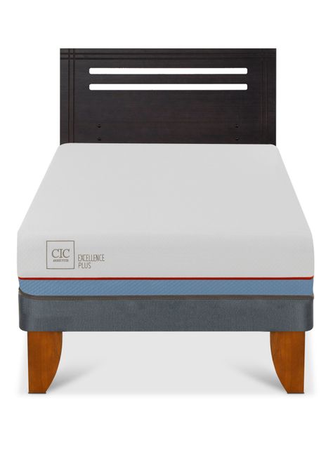 Cama Europea Excellence Plus 1.5 Plazas + Respaldo Múnich Negro-2