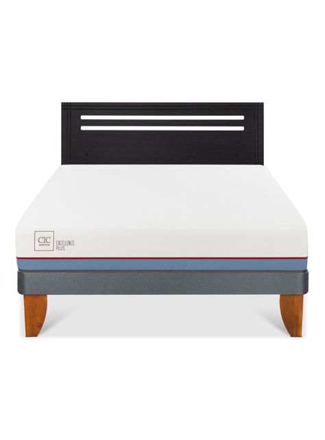 Cama Europea Excellence Plus 2 Plazas + Respaldo Múnich Negro-2
