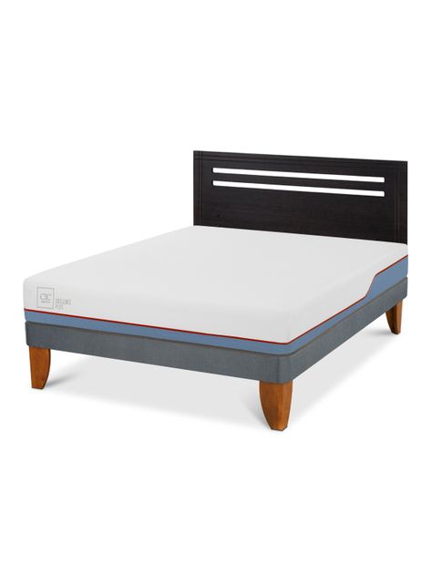 Cama Europea Excellence Plus 2 Plazas + Respaldo Múnich Negro-0
