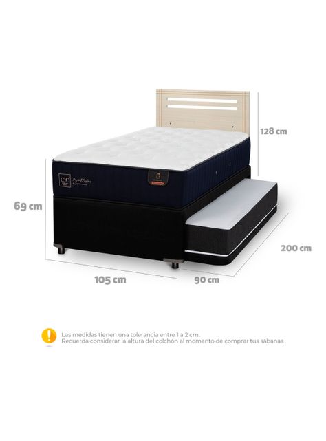 Diván Premium Black 1.5 Plazas Respaldo Múnich Alpino-1