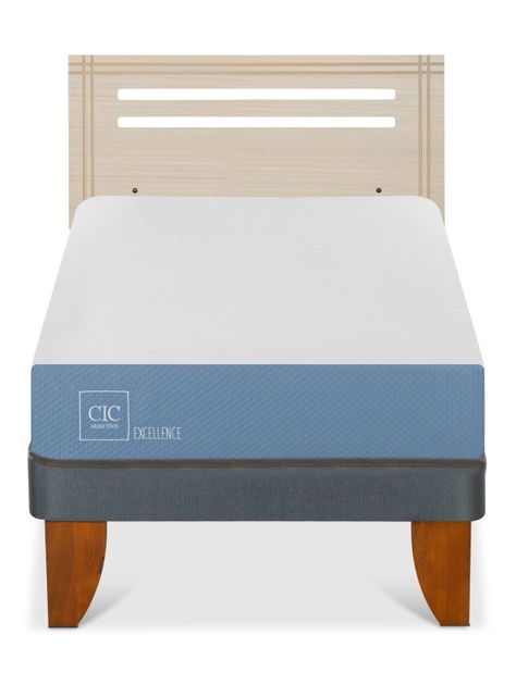 Cama Europea Excellence 1 Plaza x190 cm + Respaldo Múnich Alpino-2