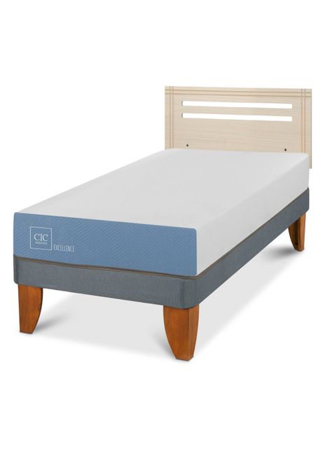 Cama Europea Excellence 1 Plaza x190 cm + Respaldo Múnich Alpino-0