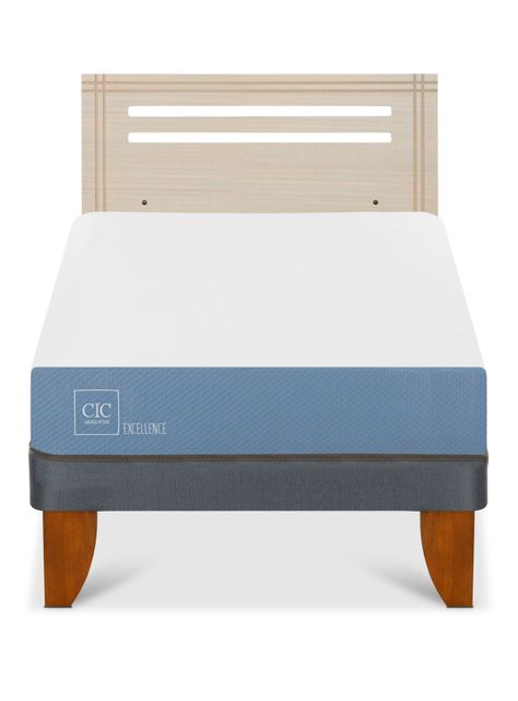 Cama Europea Excellence 1.5 Plazas x190 cm + Respaldo Múnich Alpino-2