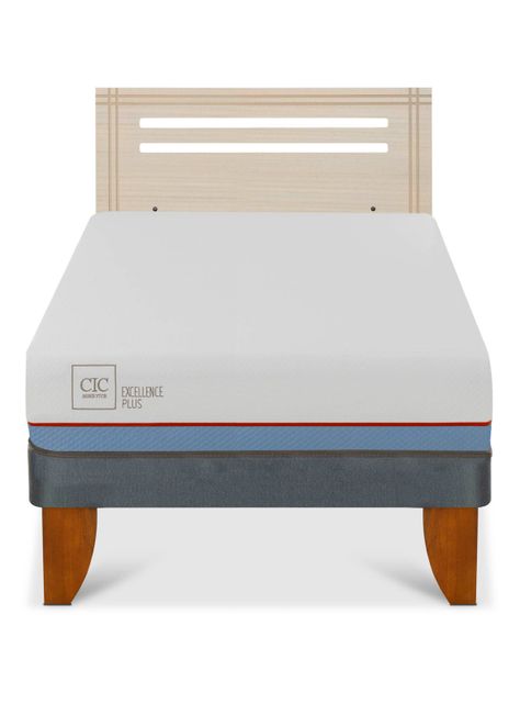 Cama Europea Excellence Plus 1.5 Plazas + Respaldo Múnich Alpino-2