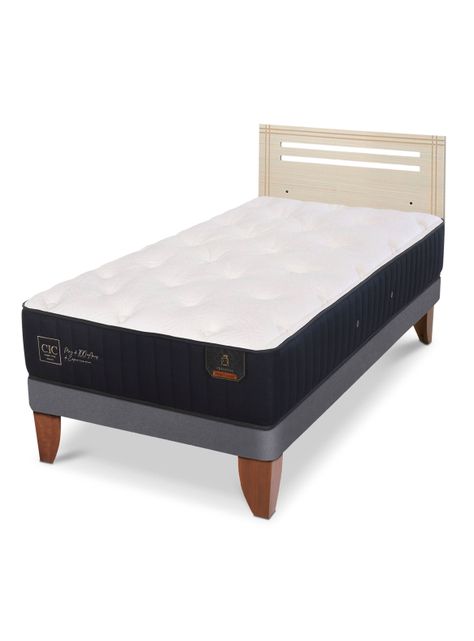 Cama Europea Premium 1.5 Plazas + Respaldo Múnich Alpino-0