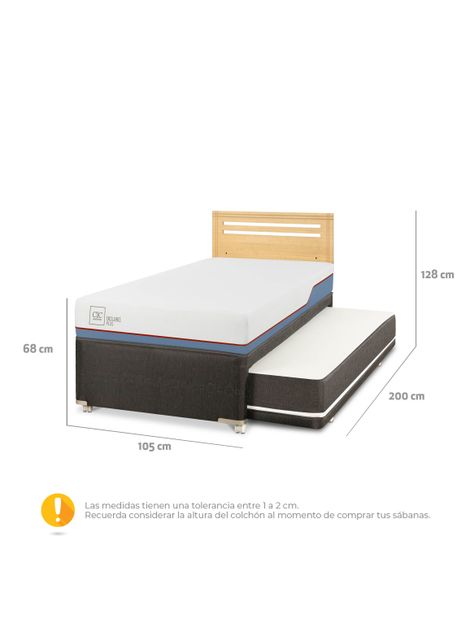 Diván Excellence Plus Black 1.5 Plazas Respaldo Múnich Mostaza-1