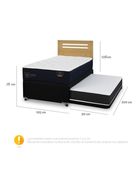 Diván Premium Black 1.5 Plazas Respaldo Múnich Mostaza-1