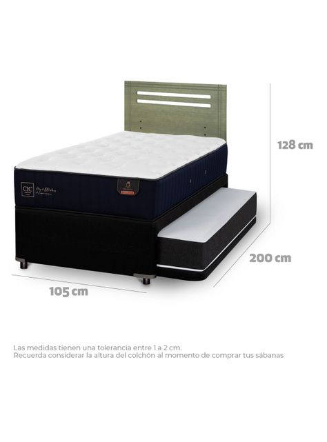 Diván Premium Black 1.5 Plazas Respaldo Múnich Olivo-1