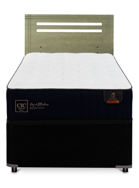Diván Premium Black 1.5 Plazas Respaldo Múnich Olivo-2