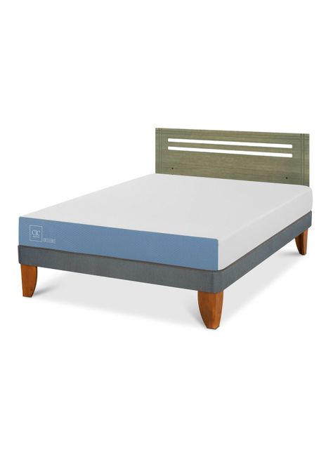Cama Europea Excellence 2 Plazas + Respaldo Múnich Olivo-0