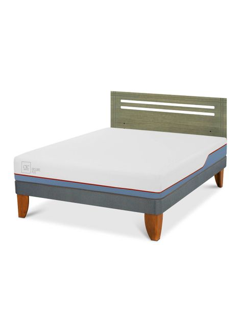 Cama Europea Excellence Plus 2 Plazas + Respaldo Múnich Olivo-0