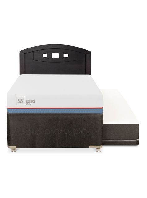 Diván Excellence Plus Black 1.5 Plazas Respaldo Gales Negro-2