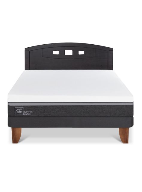 Cama Europea Ortopedic Advance 2 Plazas + Respaldo Gales Negro-2