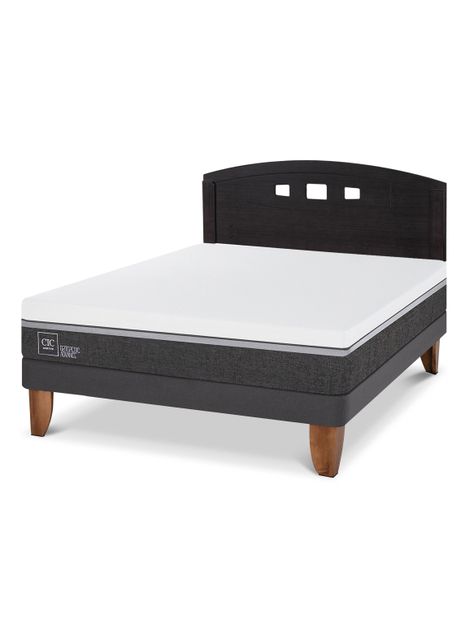 Cama Europea Ortopedic Advance 2 Plazas + Respaldo Gales Negro-0