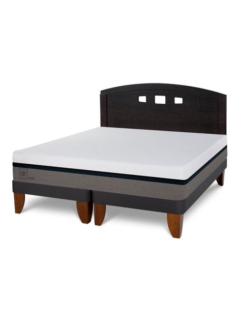 Cama Europea Balance 2 Plazas Base Dividida + Respaldo Gales Negro-0
