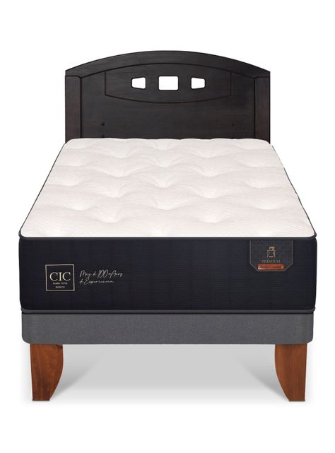 Cama Europea Premium 1.5 Plazas + Respaldo Gales Negro-2