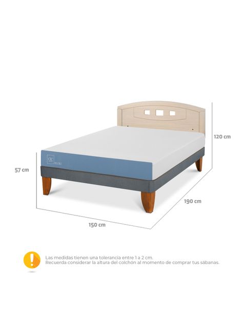Cama Europea Excellence 2 Plazas + Respaldo-1