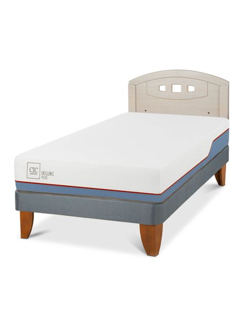 Cama Europea Excellence Plus 1.5 Plazas + Respaldo Gales Alpino-0