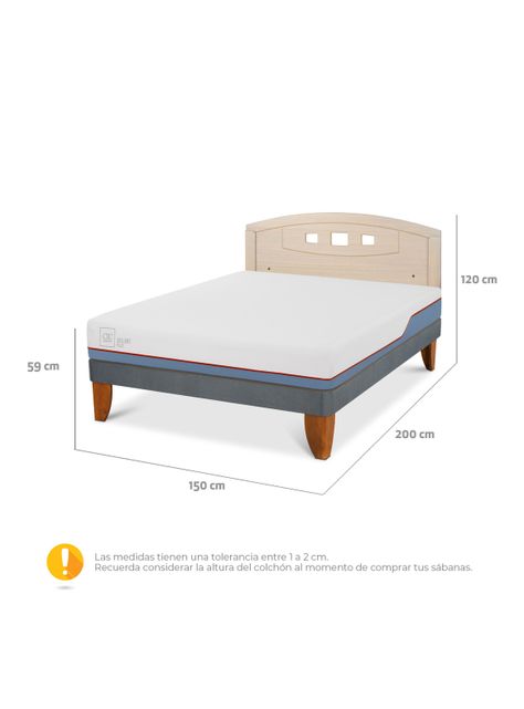 Cama Europea Excellence Plus 2 Plazas+ Respaldo Gales Alpino-1