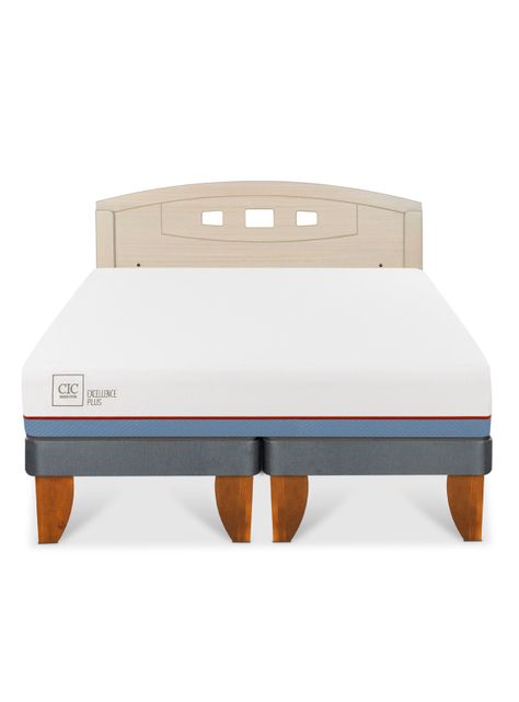 Cama Europea Excellence Plus 2 Plazas Base Dividida + Respaldo Gales Alpino-2