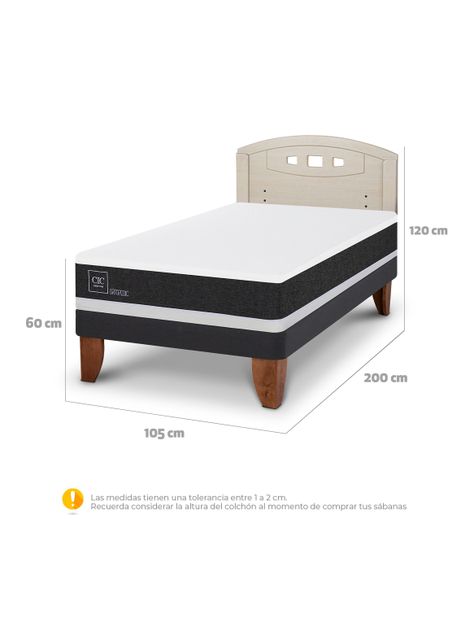 Cama Europea Ortopedic 1.5 Plazas + Respaldo Gales Alpino-1