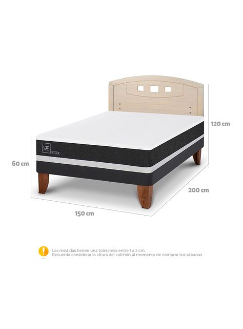 Cama Europea Ortopedic 2 Plazas + Respaldo Gales Alpino-1
