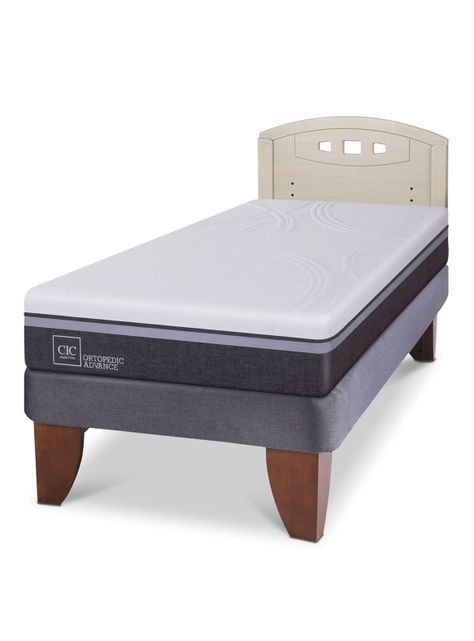 Cama Europea Ortopedic Advance 1.5 Plazas + Respaldo Gales Alpino-0